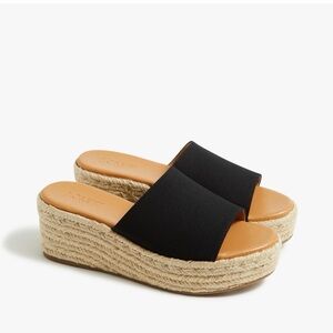 J Crew Black Espadrille Wedge Sandals